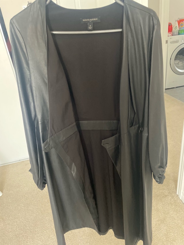 Banana Republic: Sculpted Vegan Leather Wrap Dress - photo 3