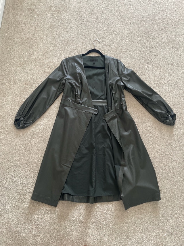 Banana Republic: Sculpted Vegan Leather Wrap Dress – Midnight On - photo 2