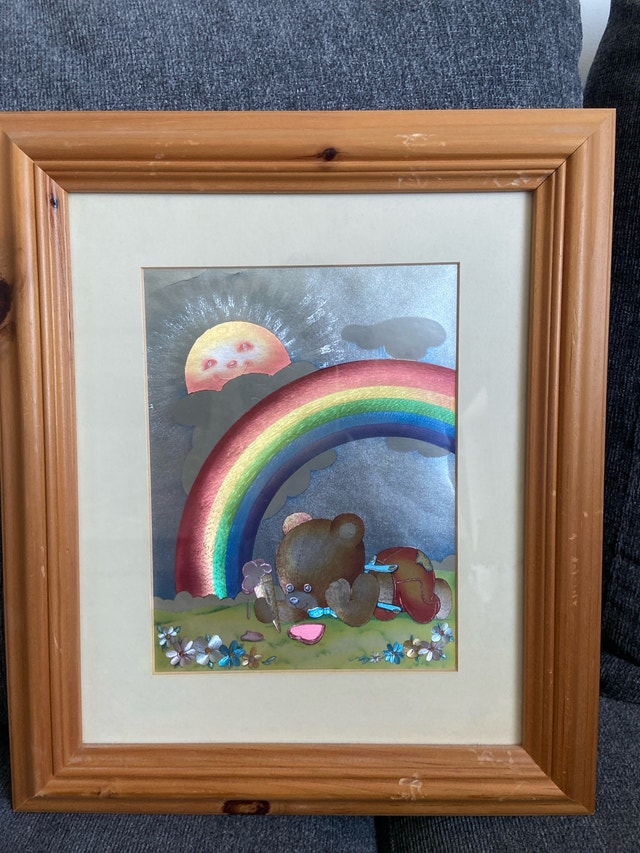 Vintage Dufex Foil Art Teddy Bear Framed Prints - Set Of 4 - photo 3