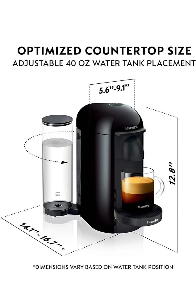 Nespresso VertuoPlus Espresso Machine by Breville plus Aeroccino