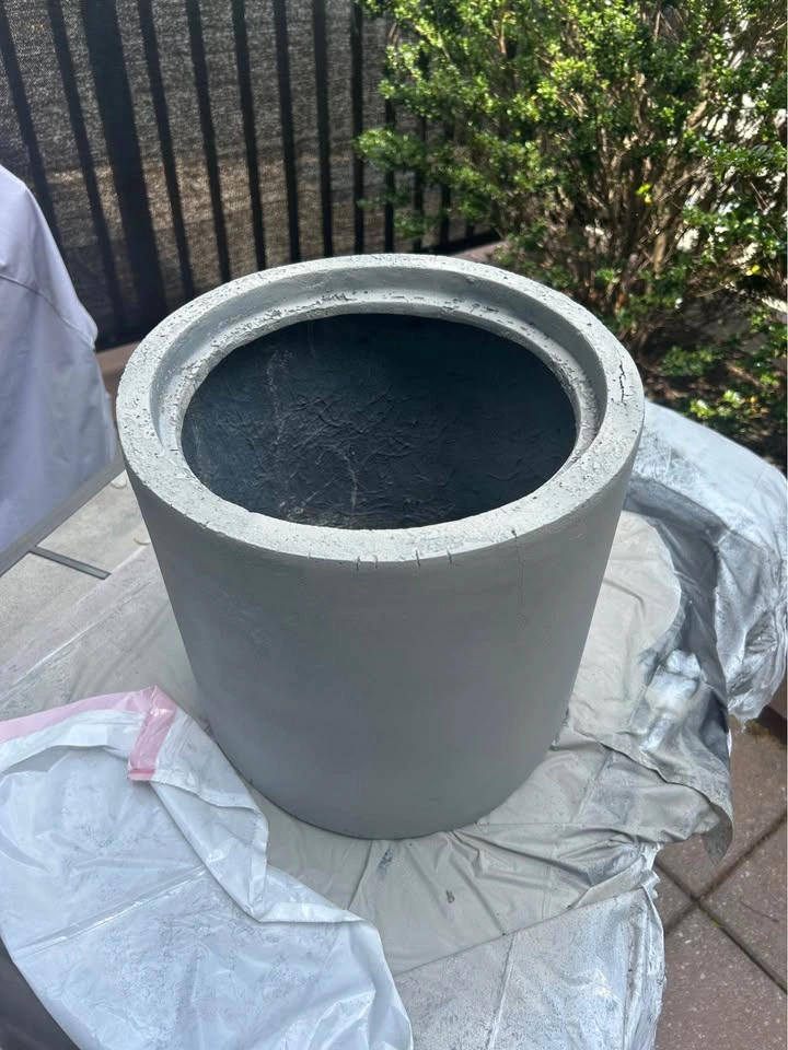 Gray Concrete Fire pit with Black Metal - photo 3