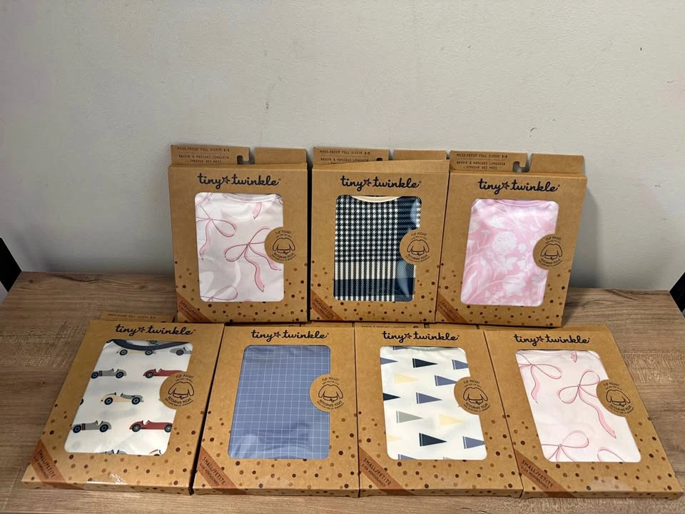 Brand New Tiny Twinkle Full Sleeve Bibs, 6 to 24 Months