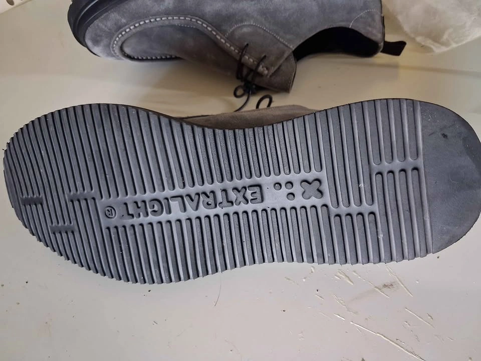 Italian Made Gray Suede Lace-up Shoes EXTRALIGHT Sole Size 45 - photo 3