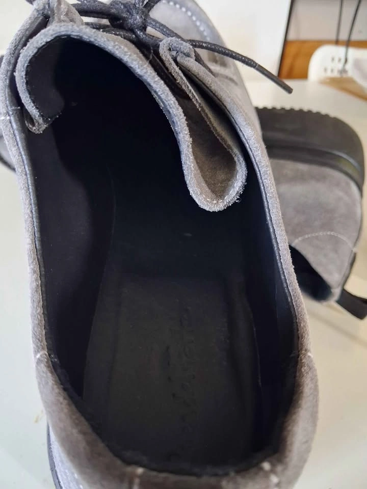 Italian Made Gray Suede Lace-up Shoes EXTRALIGHT Sole Size 45 - photo 5