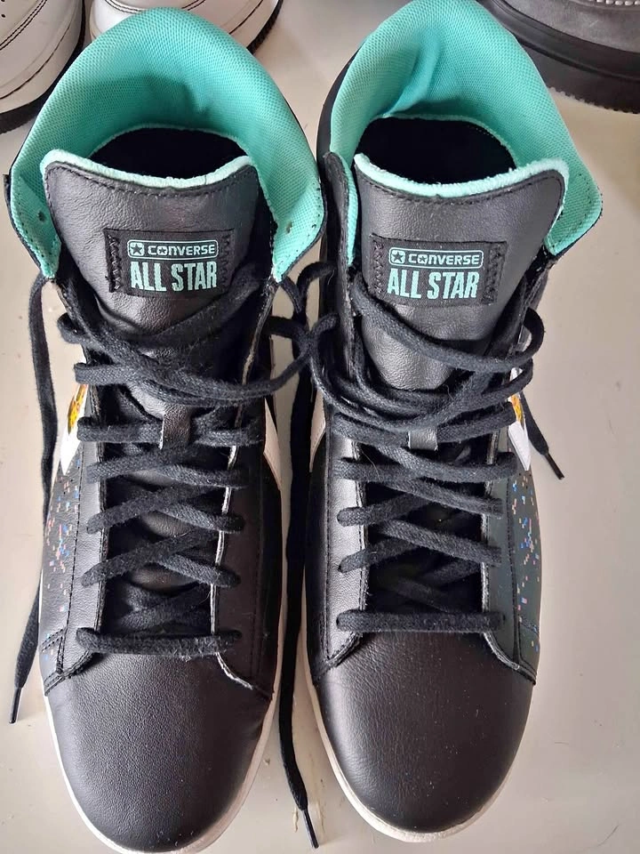 Converse All Star Pixelated Flame He's on Fire High-Top Sneakers