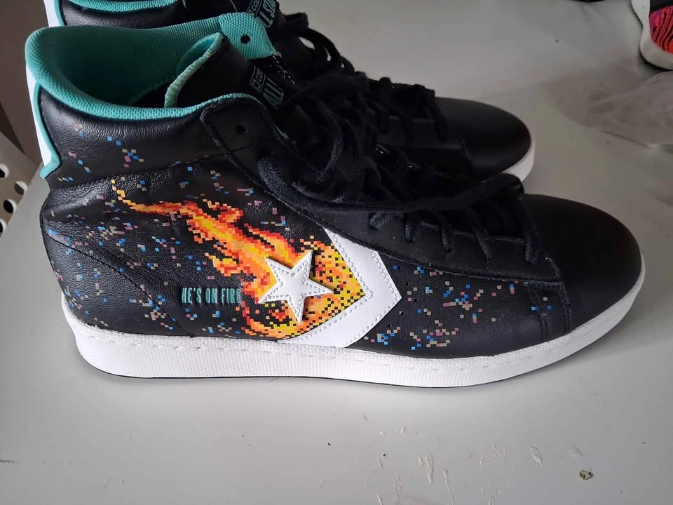 Converse All Star Pixelated Flame He's on Fire High-Top Sneakers - photo 4