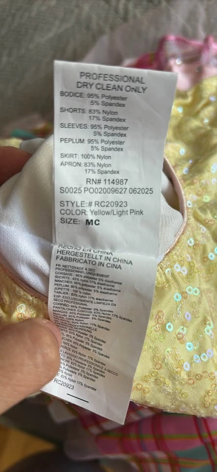 Revolution Dancewear RC20923 Yellow Pink Plaid Sequin Dance Cost - photo 3