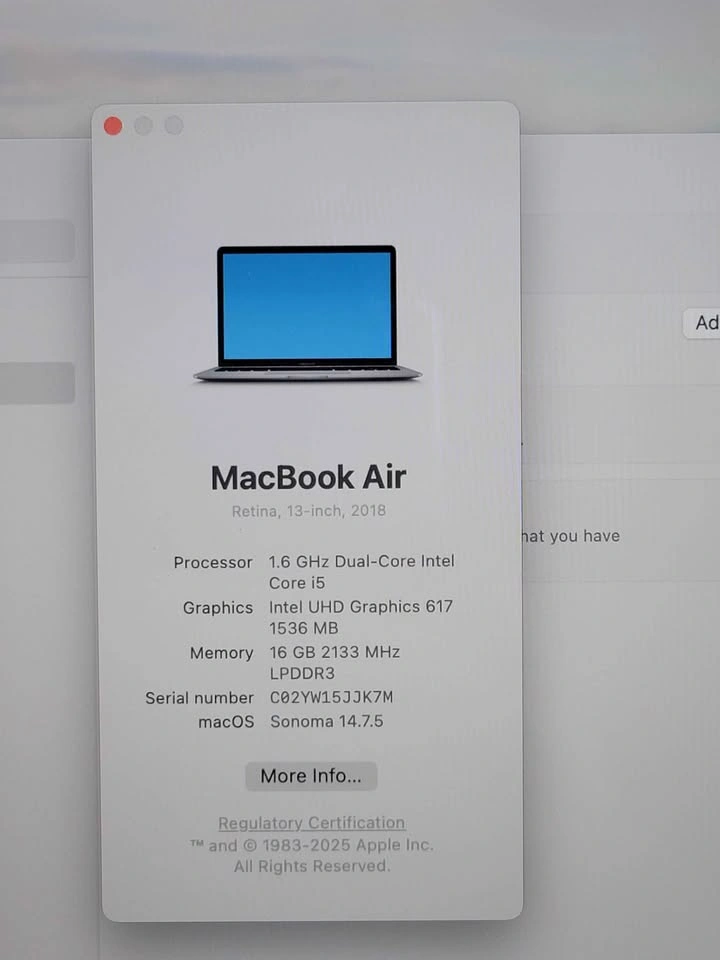 MacBook Air 2018 i5 16GB RAM 512GB SSD - photo 4