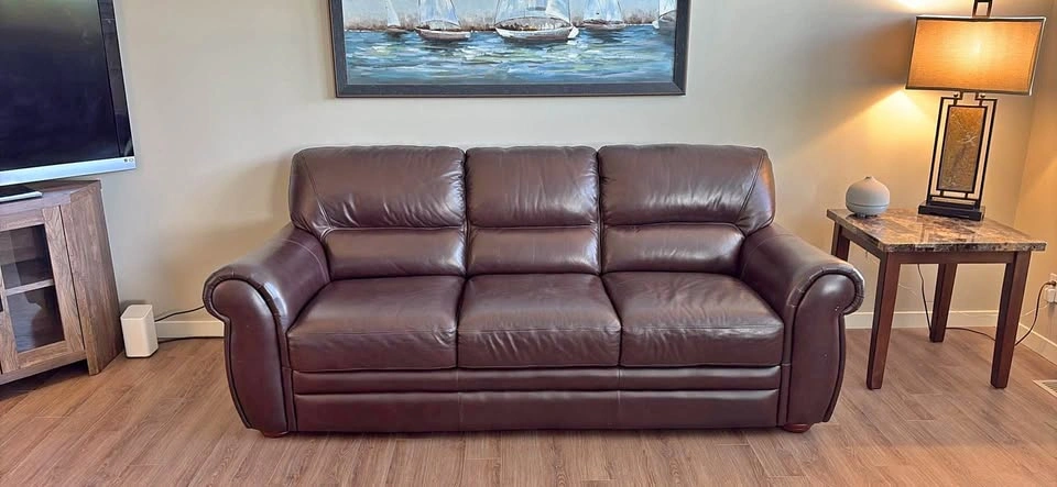 Lazy Boy Genuine leather Couch with matching chair