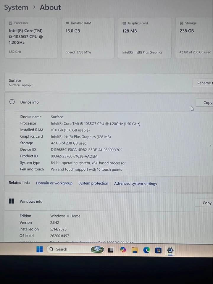 Surface Laptop 3 13.5” - Matte Black - i5 / 16GB / 256GB - photo 2