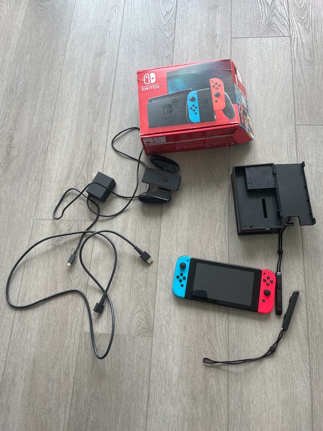 Nintendo Switch 1 v2 in Box (with Super Mario Party Included)