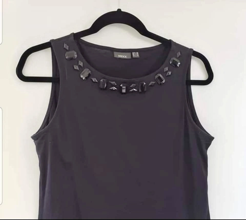 Mexx Black Jeweled Stretchy Tank Top