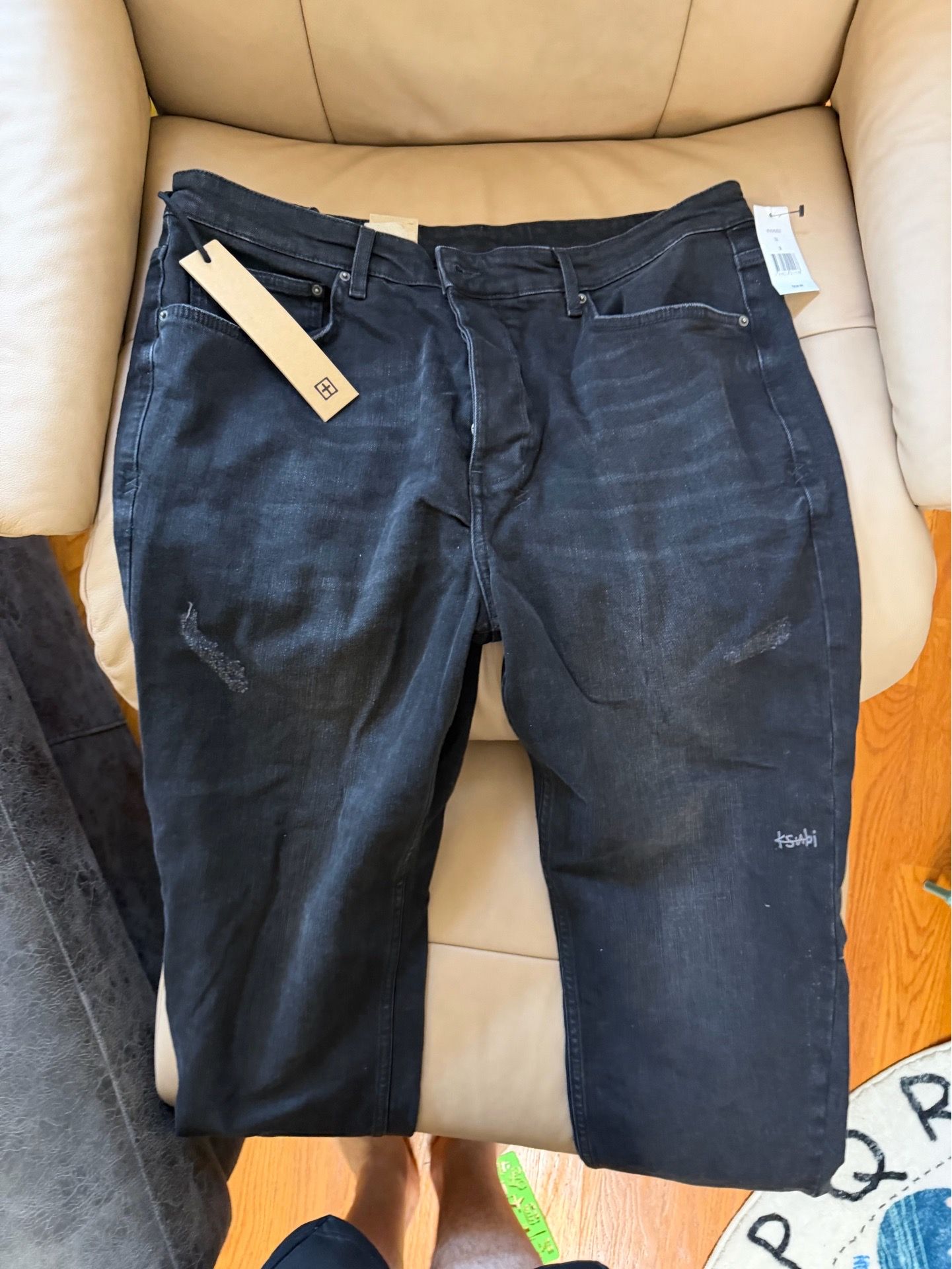 Ksubi Men’s Black Skinny Denim Jeans Dark Wash Size 38