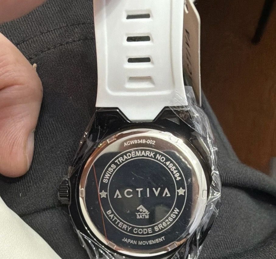 Activa x Invicta Quartz Analog Watch 44mm Black Case White Rubbe - photo 3