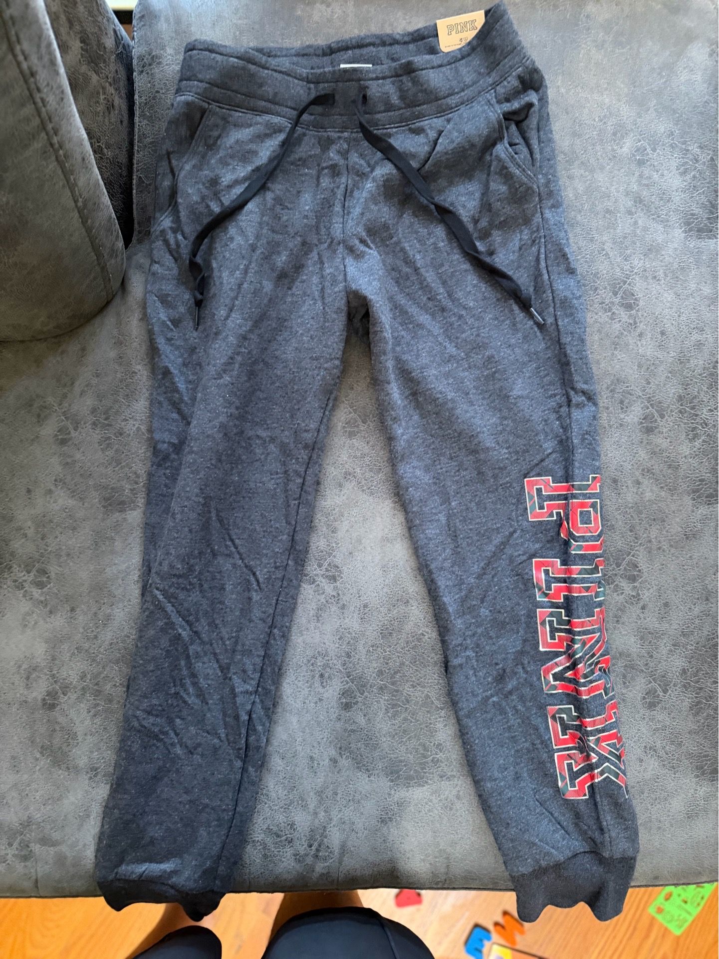 PINK Victoria's Secret Gray Logo Jogger Pants S