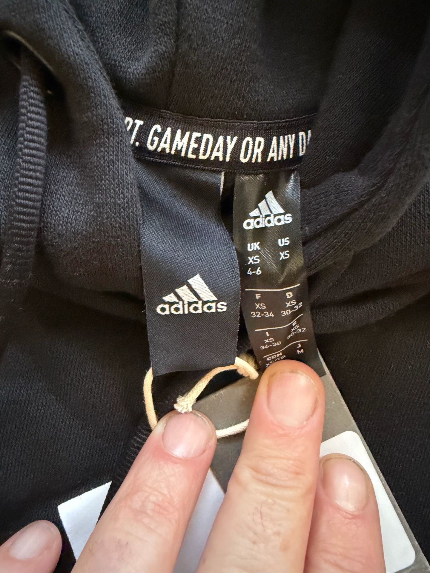 adidas Essentials Women’s Black Logo Pullover Hoodie Fleece Pock - photo 2