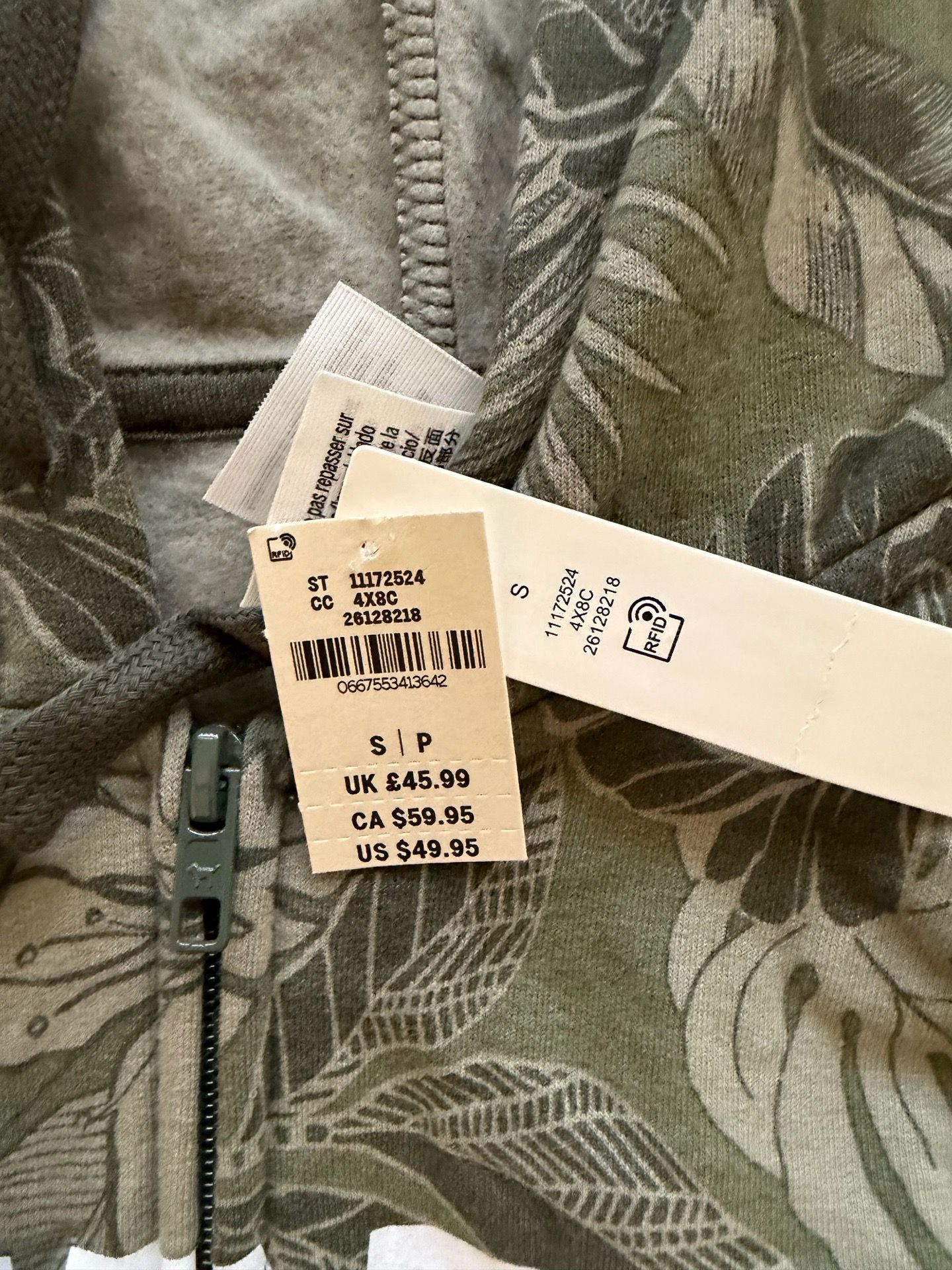 Victoria's Secret PINK Women's S Green Tropical Floral Hoodie - photo 2