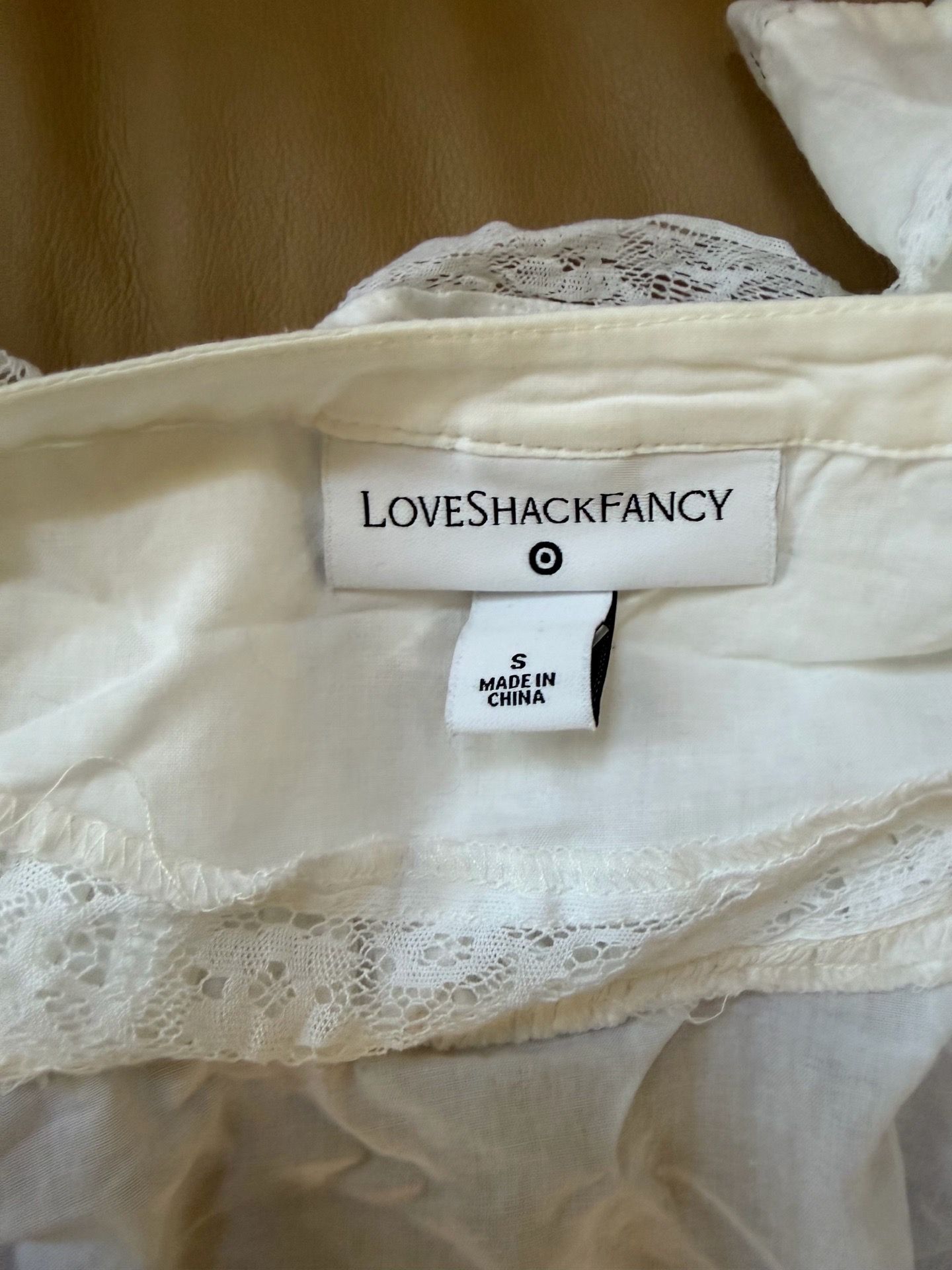 LoveShackFancy x Target White Lace Ruffle Romper Size S - photo 2