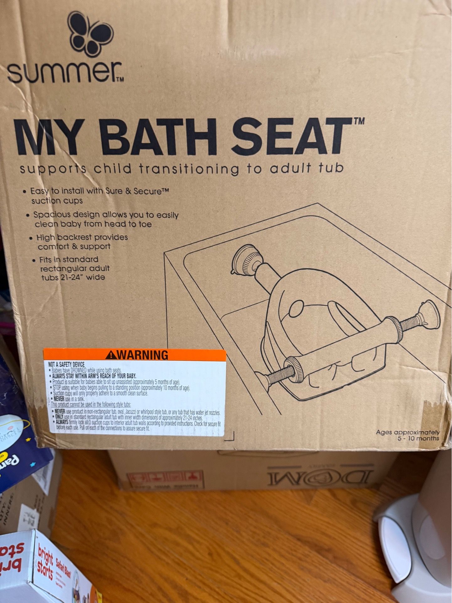 Summer My Bath Seat Baby Bath Tub Seat for Children, Beige