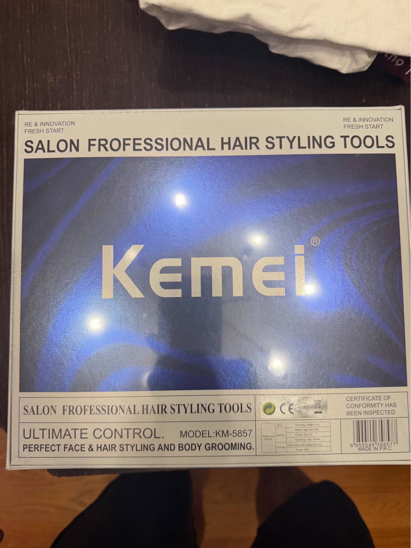 Kemei KM-5857 Haircutting Kit 5 Heads LED Indicator Blue Face/Bo - photo 2