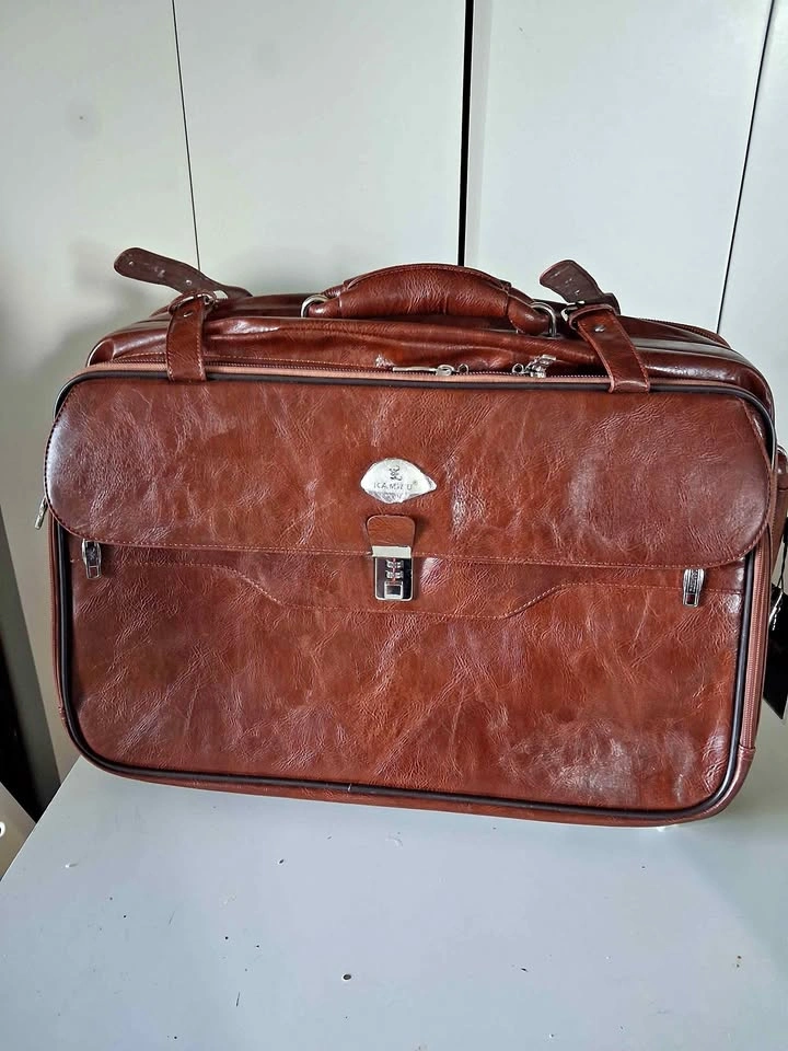 KAMINU Brown Rolling Briefcase Luggage 223#