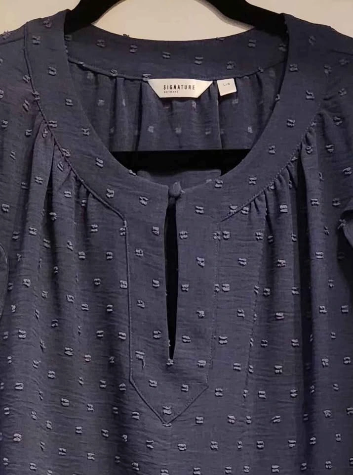 Blue Flutter Sleeve Blouse - photo 5