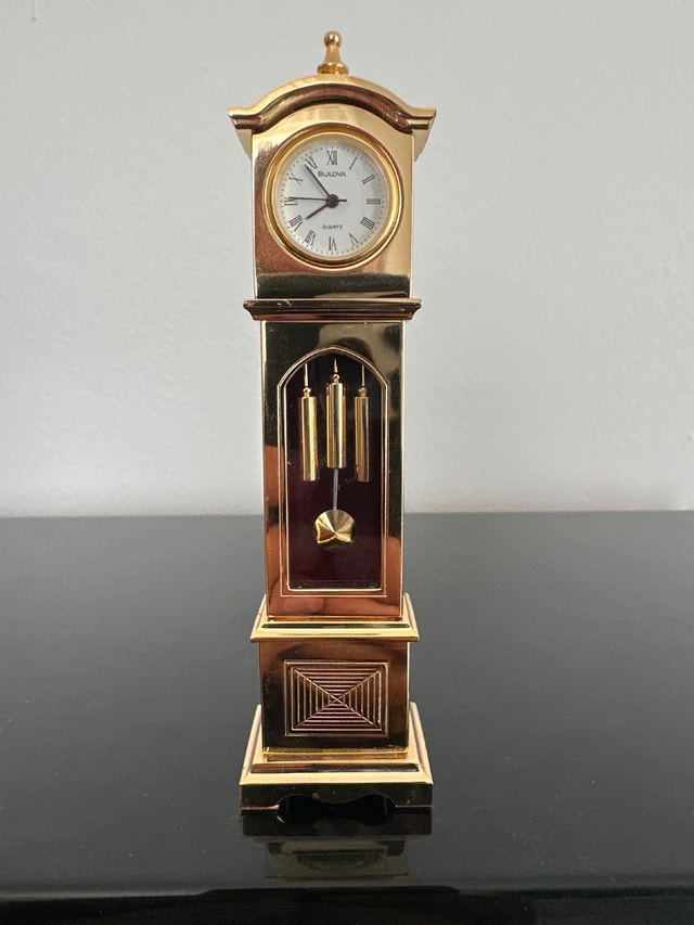 Bulova vintage Miniature Brass Grandfather Clock