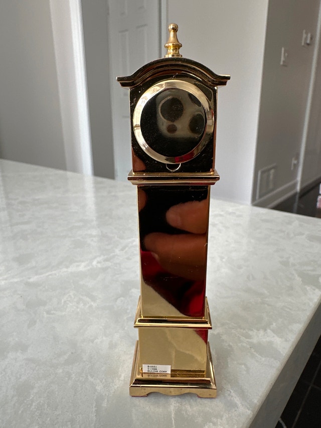 Bulova vintage Miniature Brass Grandfather Clock - photo 4