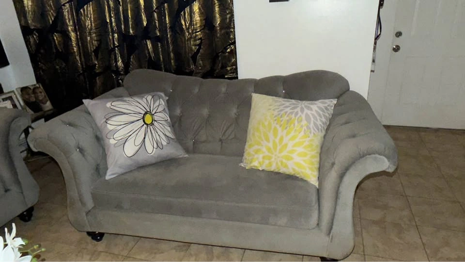 Antoinette Gray Sofa and Loveseat Set - photo 4