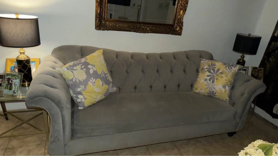 Antoinette Gray Sofa and Loveseat Set - photo 5