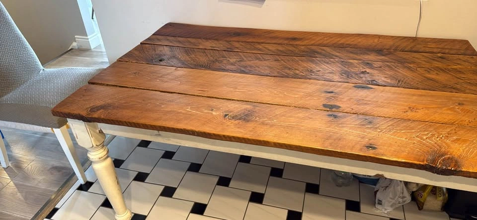 Rustic Reclaimed Wood Dining Table - 5 by 3 feet - photo 3