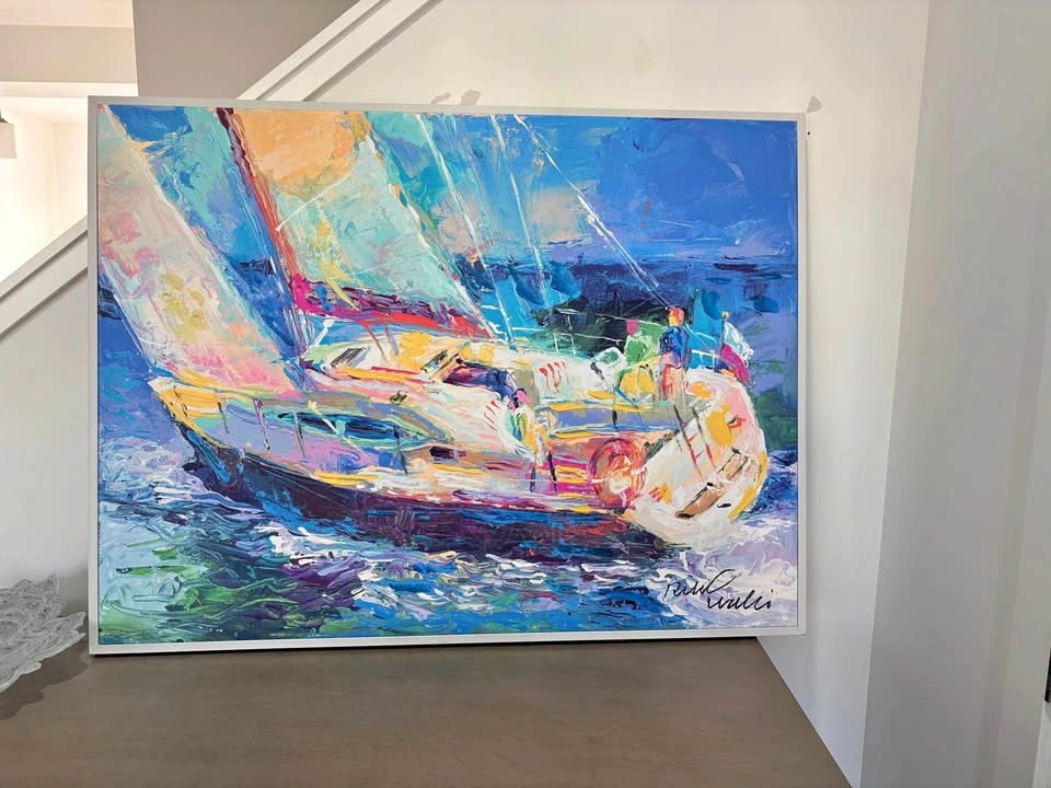 Beautiful Oil on Canvas Picture - Boat on Water