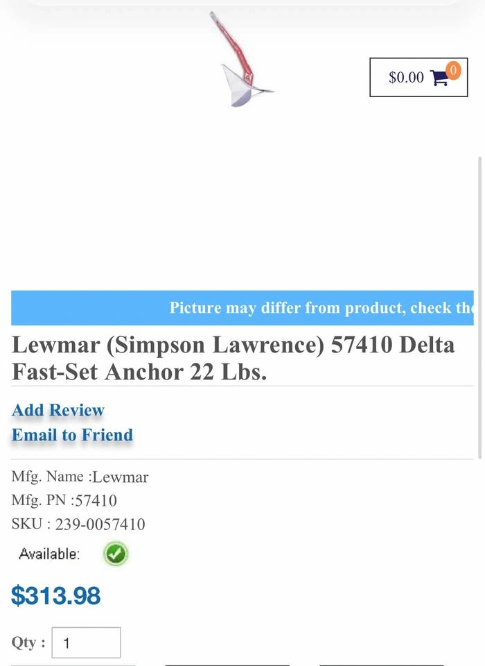 Lewmar Delta Fast-Set Anchor w/ 90-100’ Marine Chain - photo 5