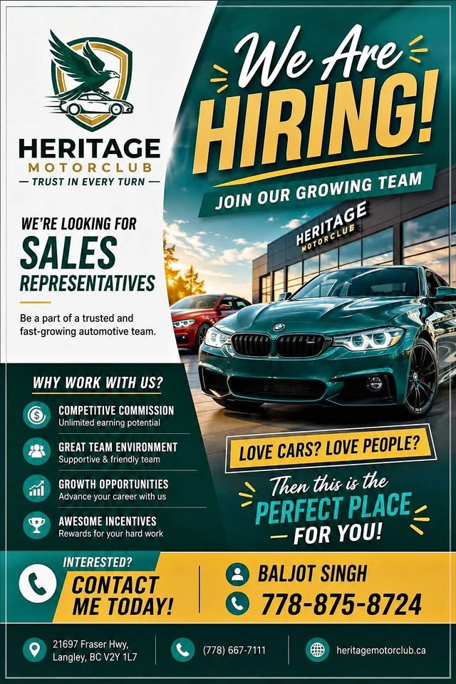 Hiring: Automotive Salesperson
