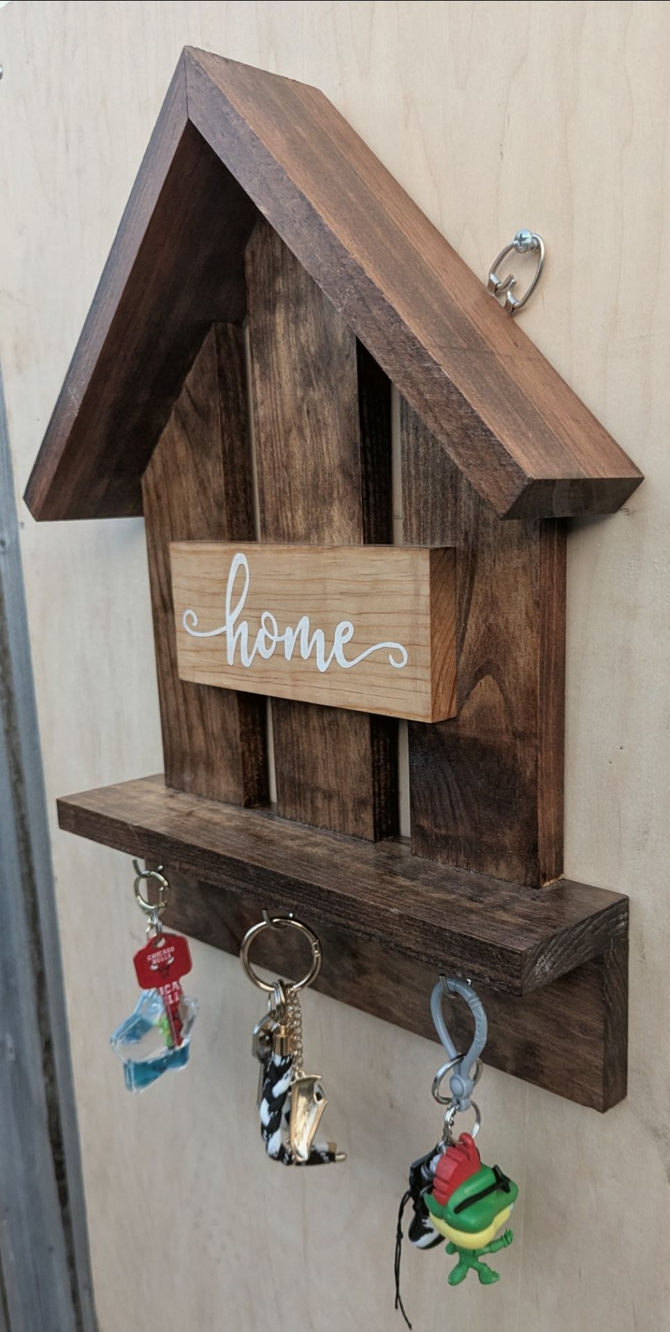 Handmade Rustic Wooden Wall Key Holder (16" x 12.5")