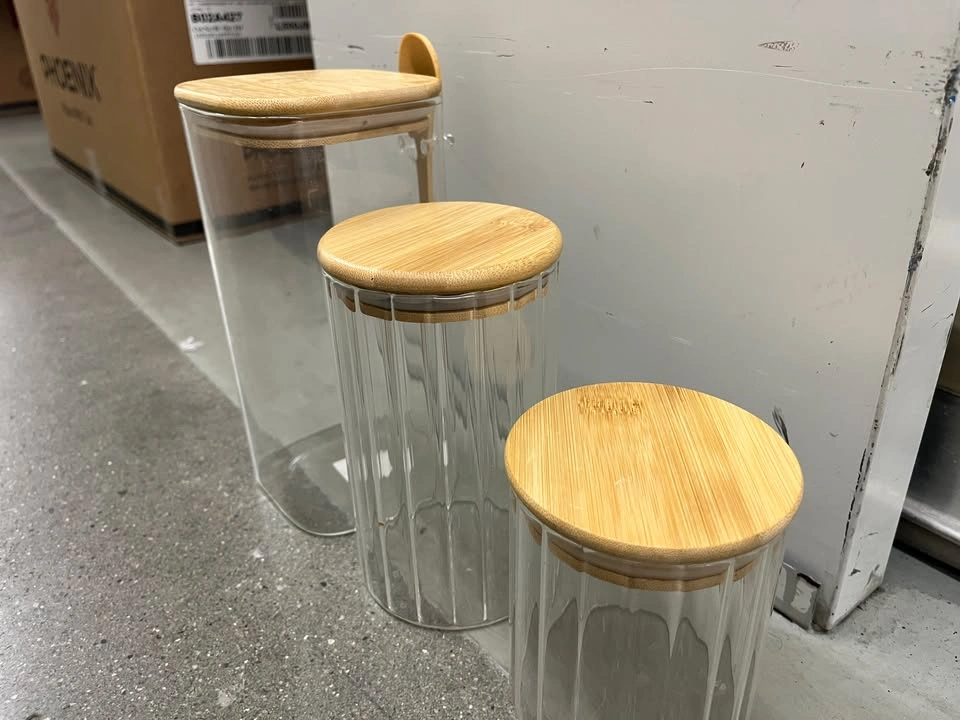 Set of 3 Glass Canisters with Bamboo Lids – Kitchen Organization - photo 4