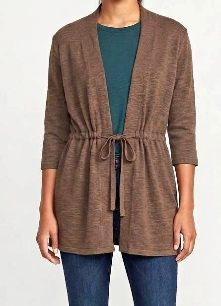 Women's Brown Cardigan with Drawstring...XS