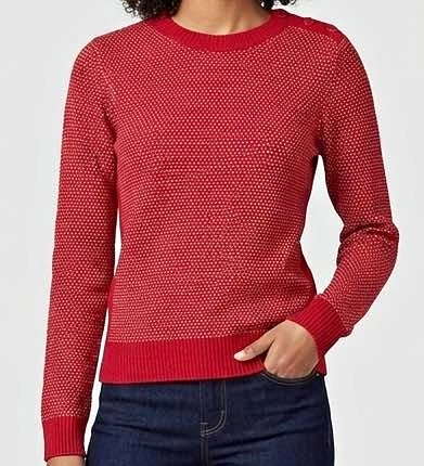 Women's Red cross with gold Pattern Sweater