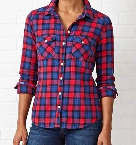 Women's Plaid Flannel Shirt -10y