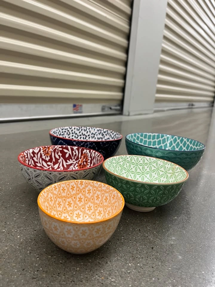Set of 5 Patterned Ceramic Bowls – Vibrant Kitchenware - photo 2