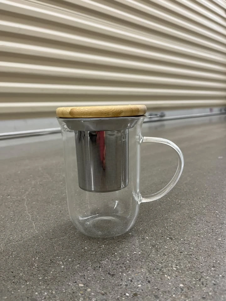 Glass Tea Set (with Filter & Lid) + Cup Holder – Like New - photo 3
