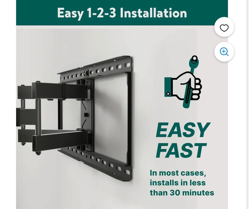 Extra-Wide Full Motion TV Wall Mount 50-86in 120lb - New in Box - photo 5