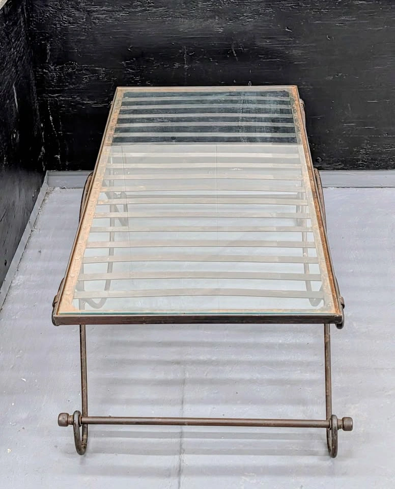 Glass Top Metal Scroll Coffee Table – 40” x 20” - photo 4
