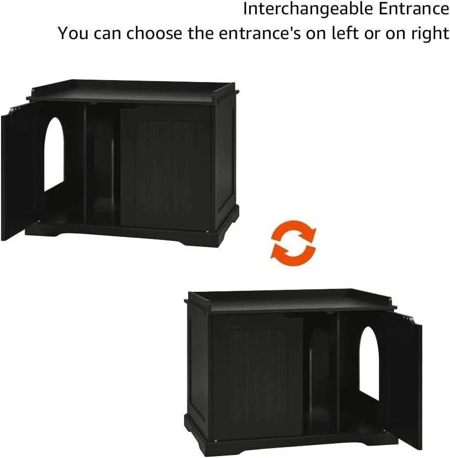 Hidden Cat Litter Box Cabinet / Cat House – Black - photo 4