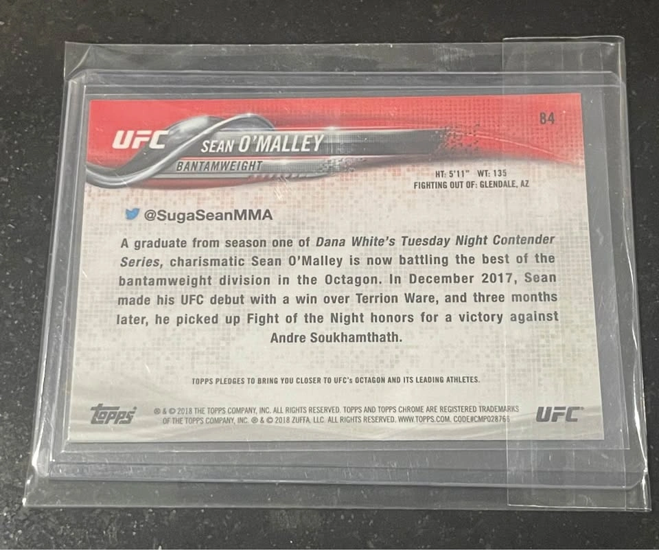 Sean O’Malley Rookie Card NM condition - photo 2