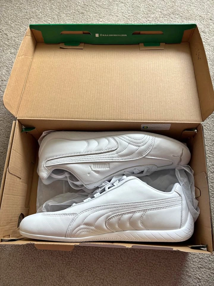 BNIB Puma Speedcat Full Lthr white sneakers US 9.5