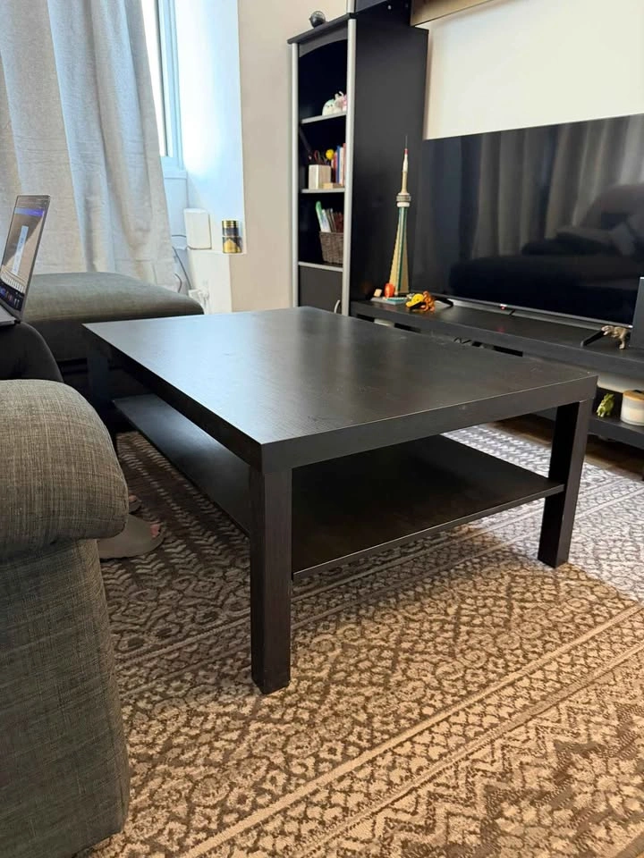 Dark Brown Coffee Table with Storage Shelf - photo 2
