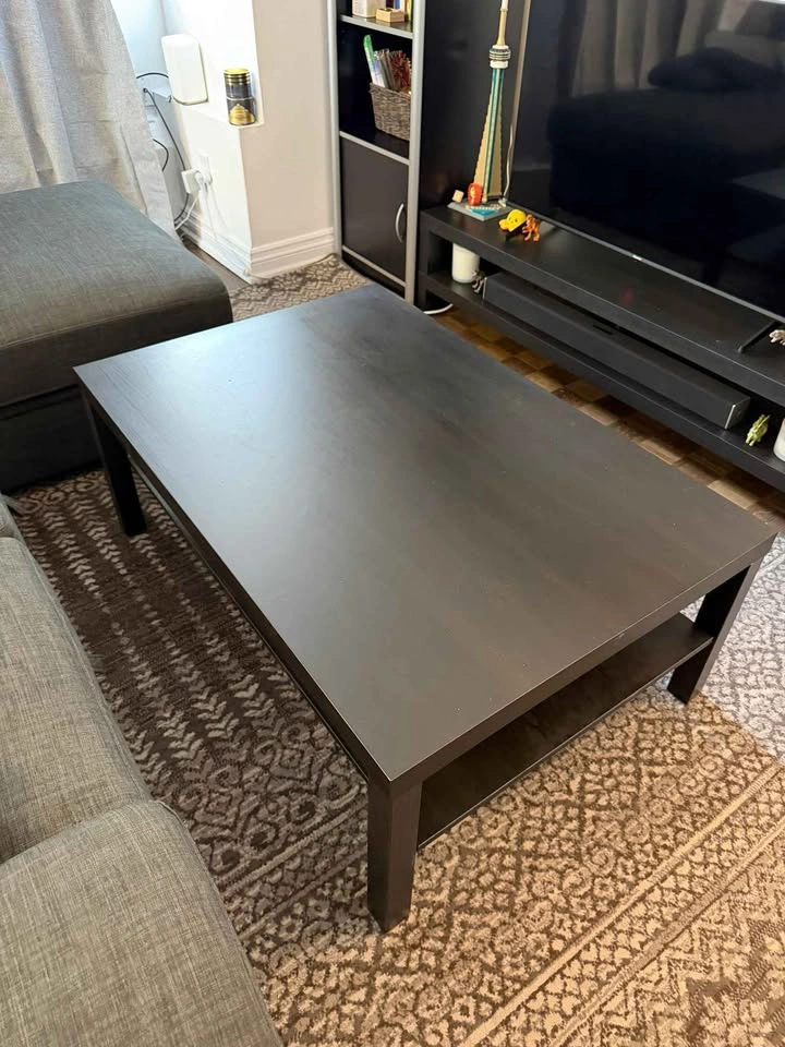 Dark Brown Coffee Table with Storage Shelf - photo 5