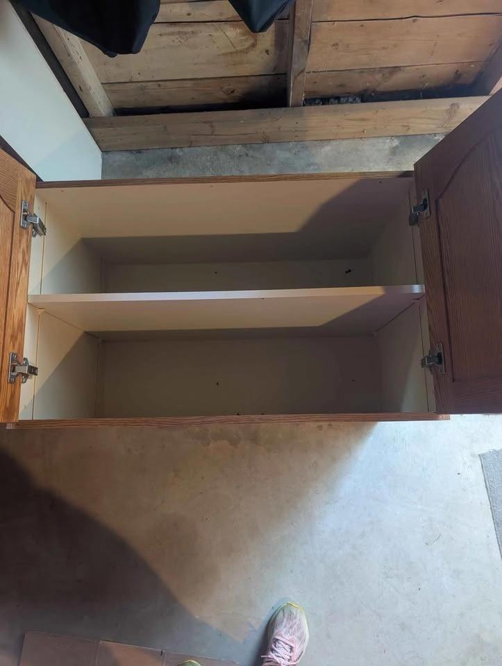 Deep over fridge upper oak cabinet - photo 2