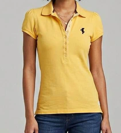 Yellow short-sleeve polo shirt -Small